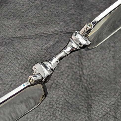 アンティーク 携帯用折りたたみ式眼鏡 マルカサイト装飾 ロニエット